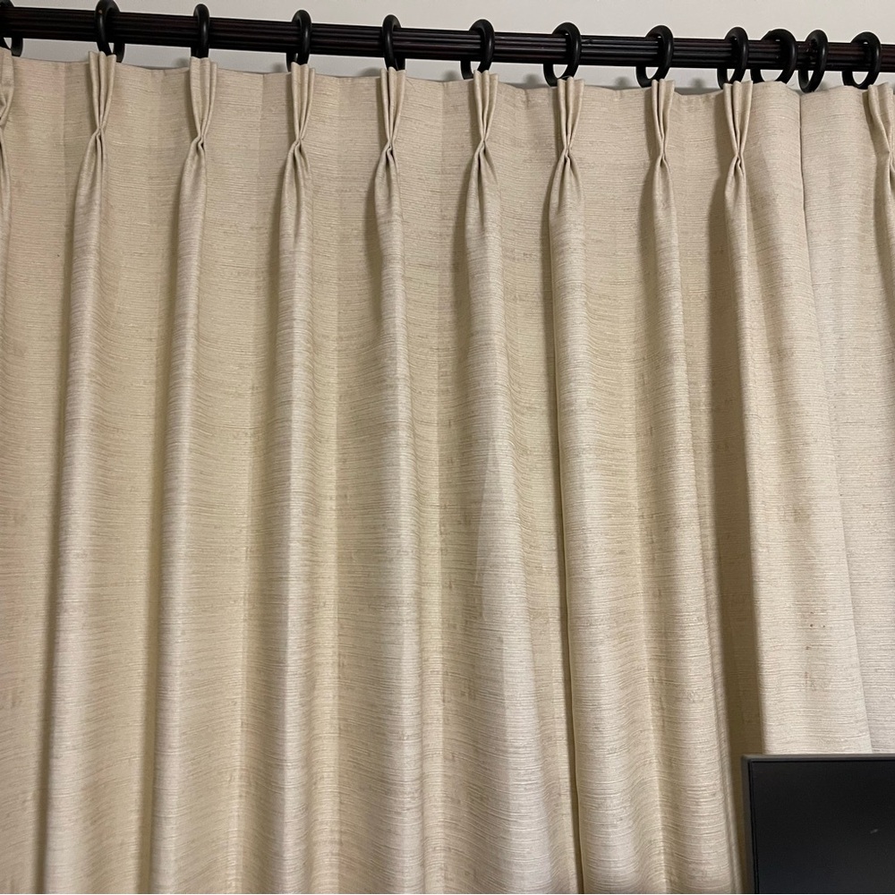 Neutral Cream Pleated Window Curtain Panel - Brand Unspecified
